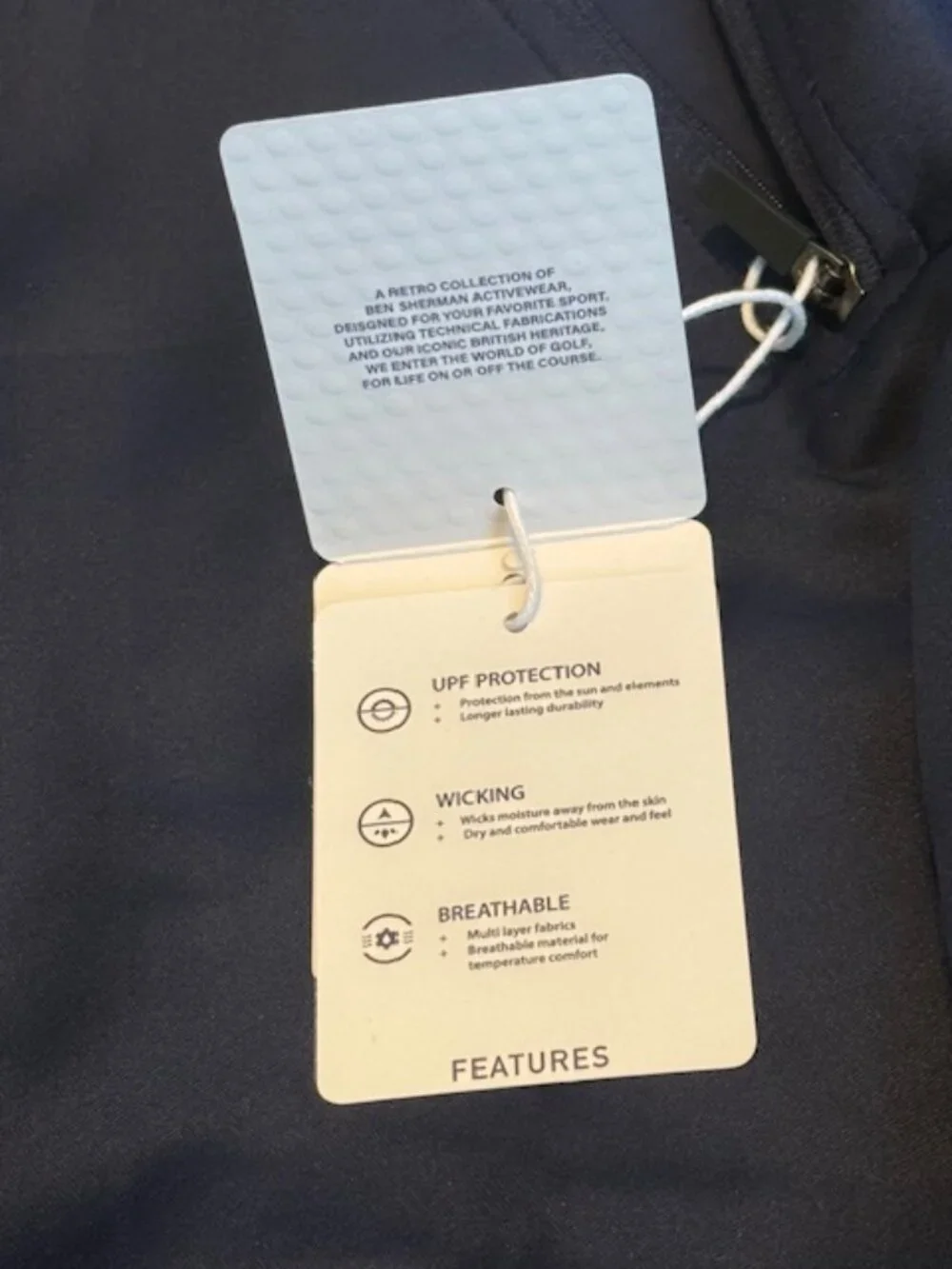 NWT Ben Sherman Sport Golf 1/4 Zip Hooded Pullover Blue Medium